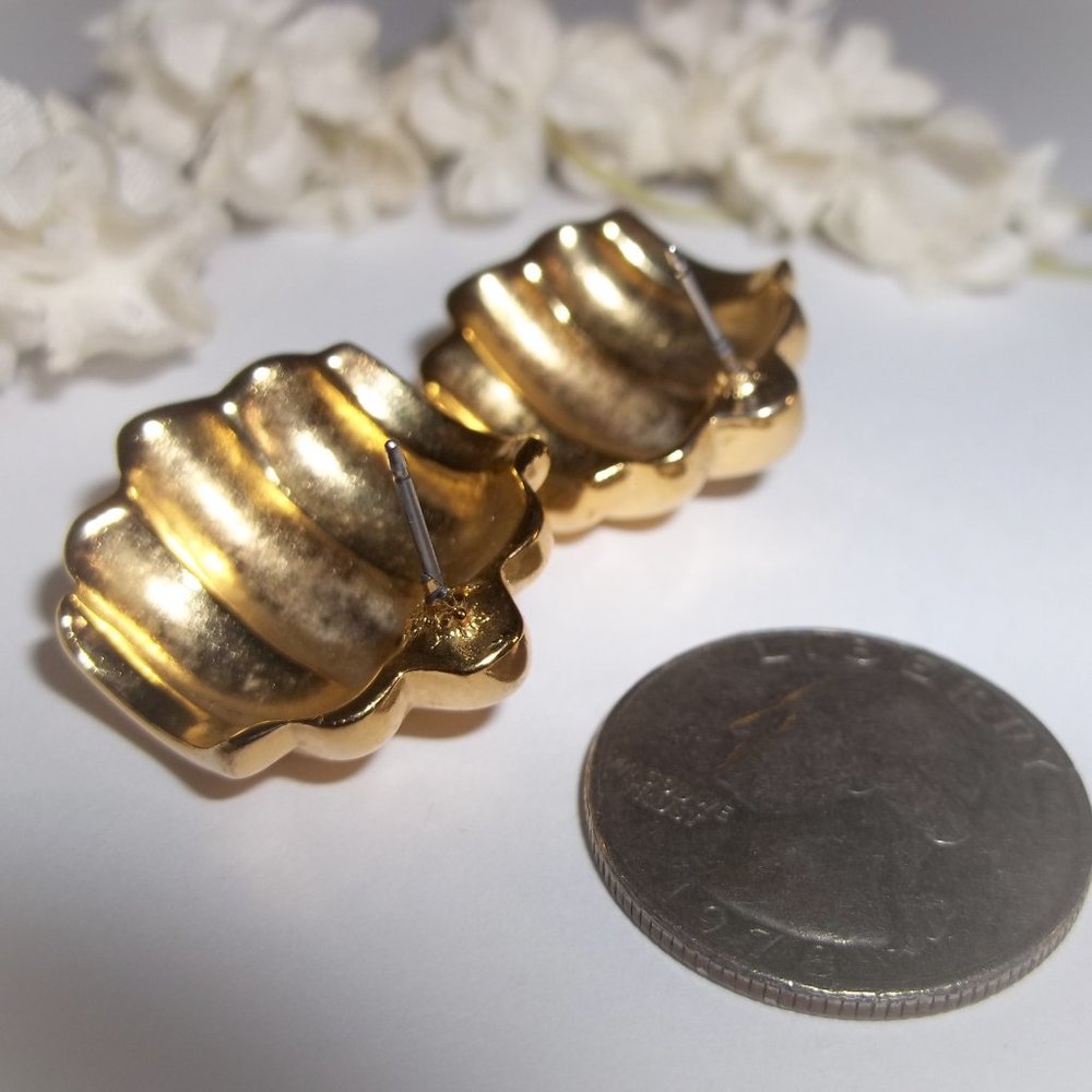 VINTAGE Earring, Gold Earring, Vintage Gold Earring, Earring Set Earring A039 - Picture 4 of 6